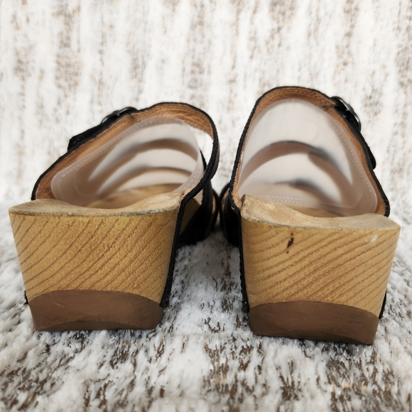 Dansko "Tarin" Leather Strappy Wedge Sandal Black | Women's Size 40 EU 9.5 10 US - Picture 5 of 12